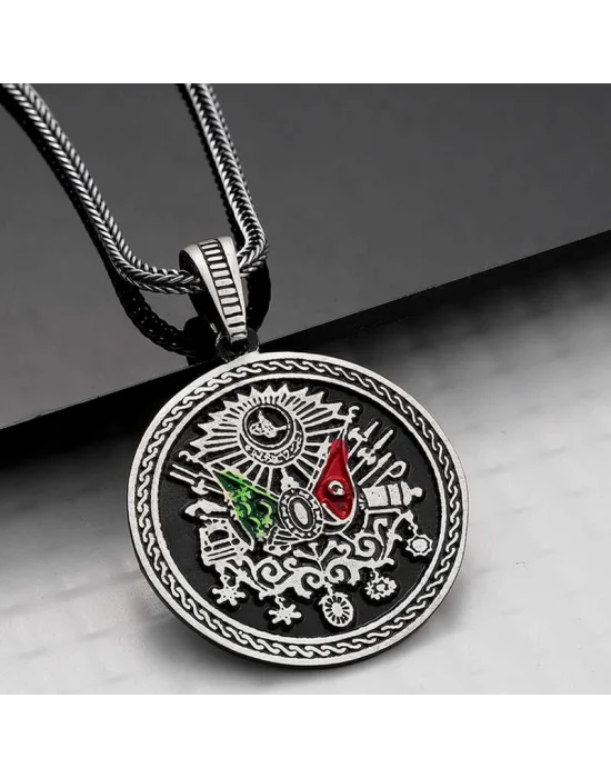 Gümüş Osmanlı Armalı Erkek Kolye