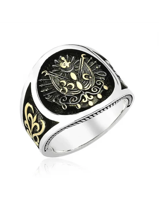 Gümüş Osmanlı Devlet Armalı Erkek Yüzük