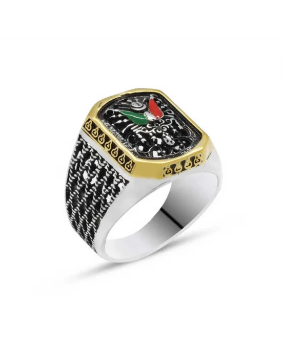 Gümüş Osmanlı Devlet Armalı Erkek Yüzük