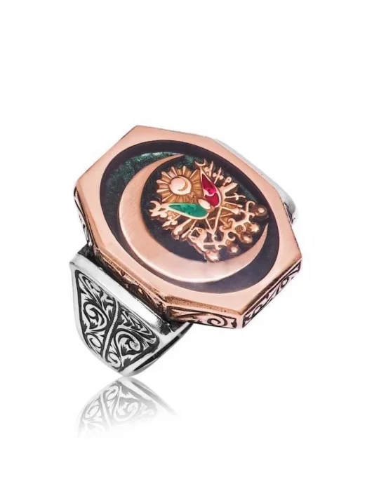 Gümüş Osmanlı Devlet Armalı Erkek Yüzük