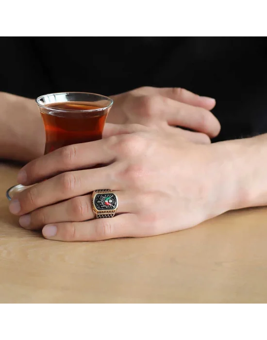 Gümüş Osmanlı Devlet Armalı Erkek Yüzük
