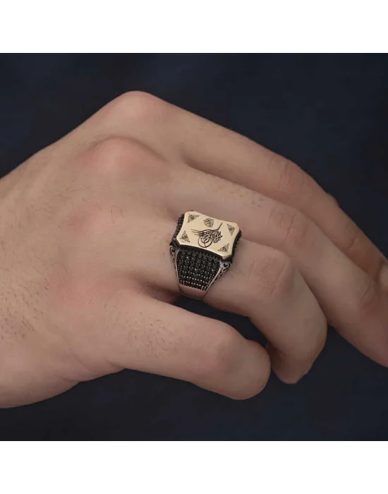 Gümüş Osmanlı Tuğralı Erkek Yüzük