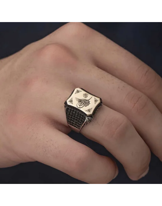 Gümüş Osmanlı Tuğralı Erkek Yüzük