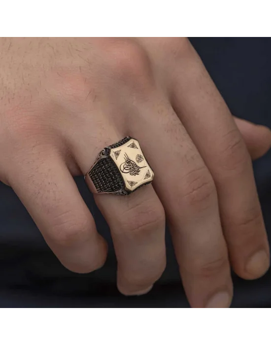 Gümüş Osmanlı Tuğralı Erkek Yüzük