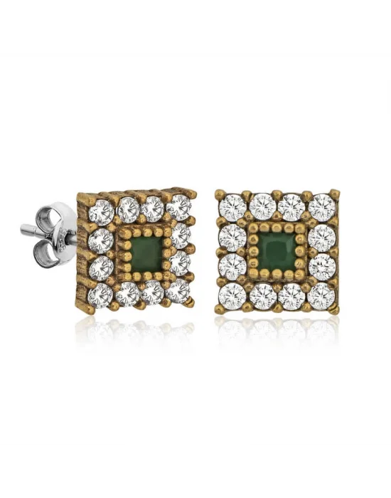 Gümüş Otantik Kare Çivili Bayan Küpe