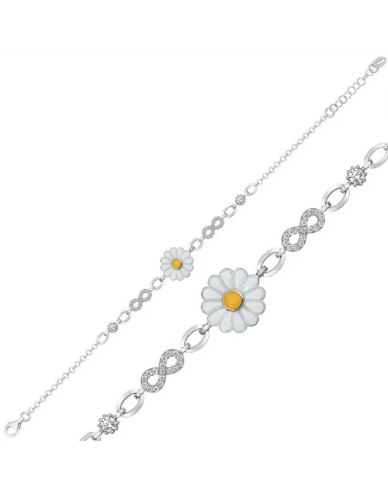 Gümüş Papatya Bayan Bileklik