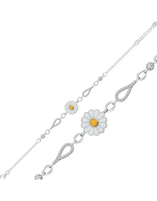 Gümüş Papatya Bayan Bileklik