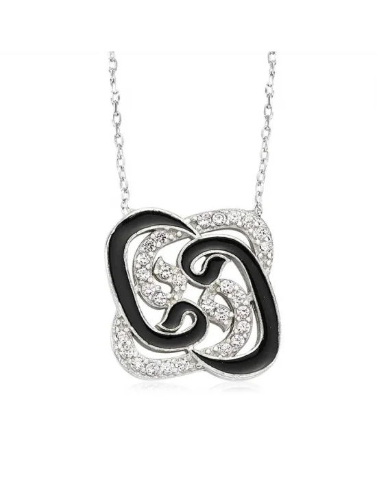 Gümüş Pervane Vav Bayan Kolye