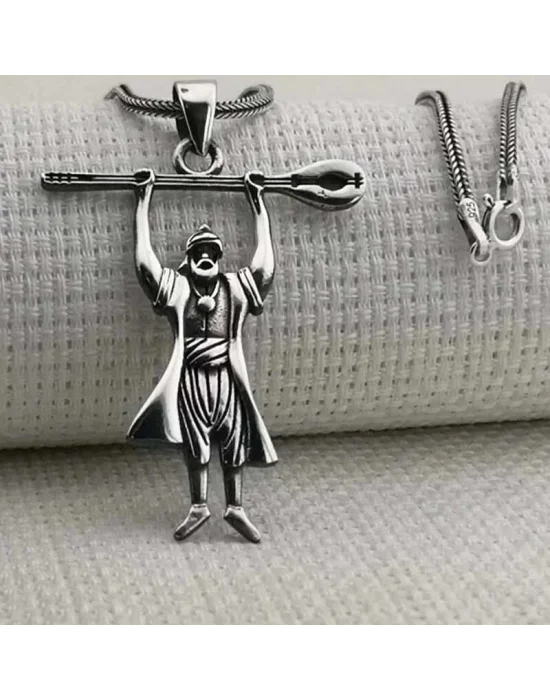 Gümüş Pir Sultan Abdal Erkek Kolye