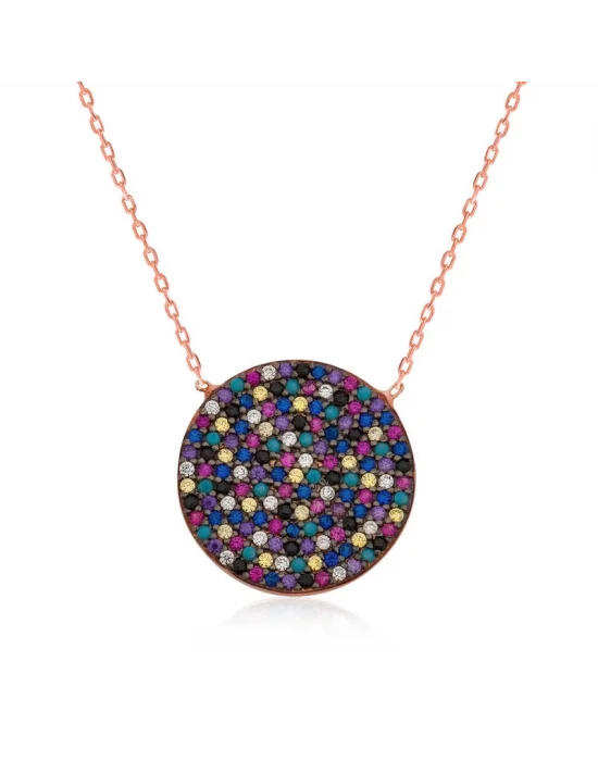 Gümüş Renkli Taşlı Bayan Kolye