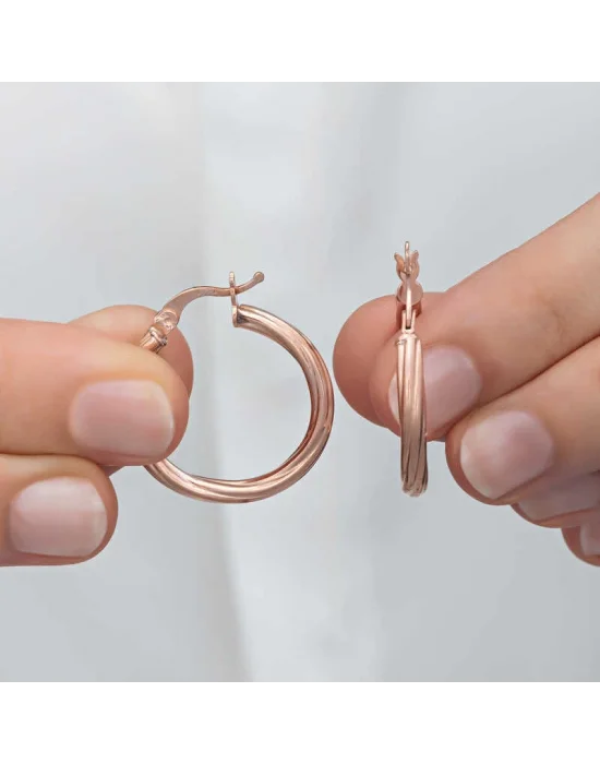 Gümüş Rose 3 mm Burgu Şarnel Küpe