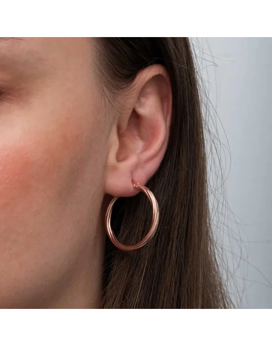 Gümüş Rose 3 mm Burgu Şarnel Küpe