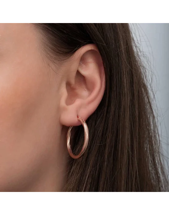 Gümüş Rose 3 mm Burgu Şarnel Küpe