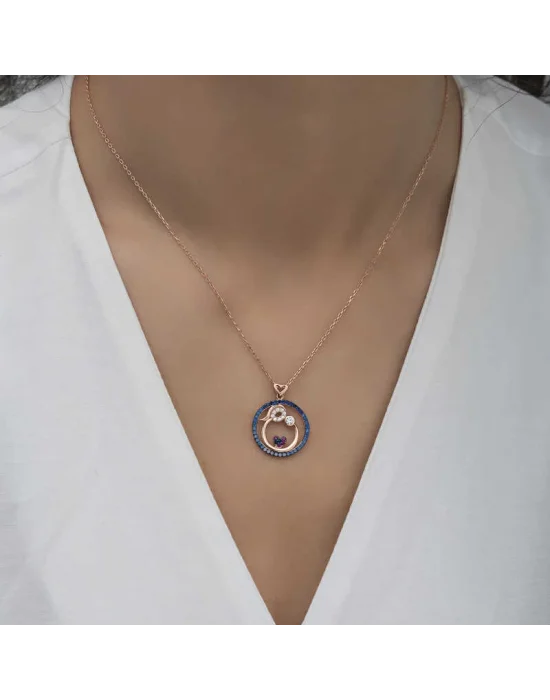 Gümüş Rose Anne Ve Bebek Sevgisi Bayan Kolye