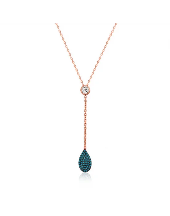 Gümüş Rose Aşk Damlası Bayan Kolye