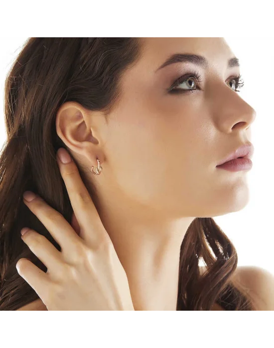 Gümüş Rose Düğüm Kadın Küpe