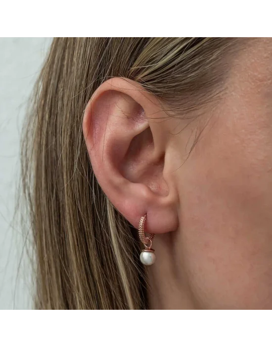 Gümüş Rose İnci Kadın Küpe