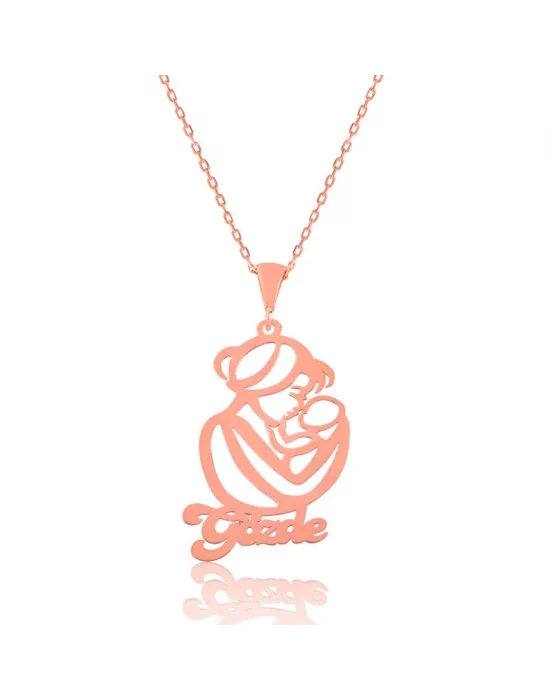 Gümüş Rose İsimli Anne Çocuk Sevgisi İsimli Kolye