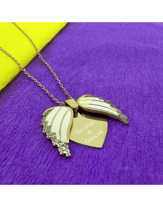Gümüş Rose Kalpli İsimli Bayan Kolye