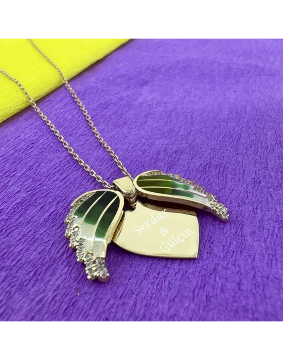 Gümüş Rose Kalpli İsimli Bayan Kolye