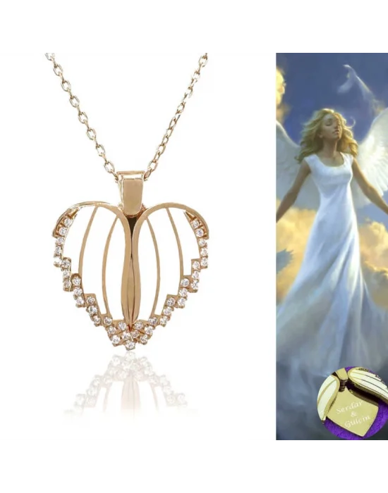 Gümüş Rose Kalpli İsimli Bayan Kolye