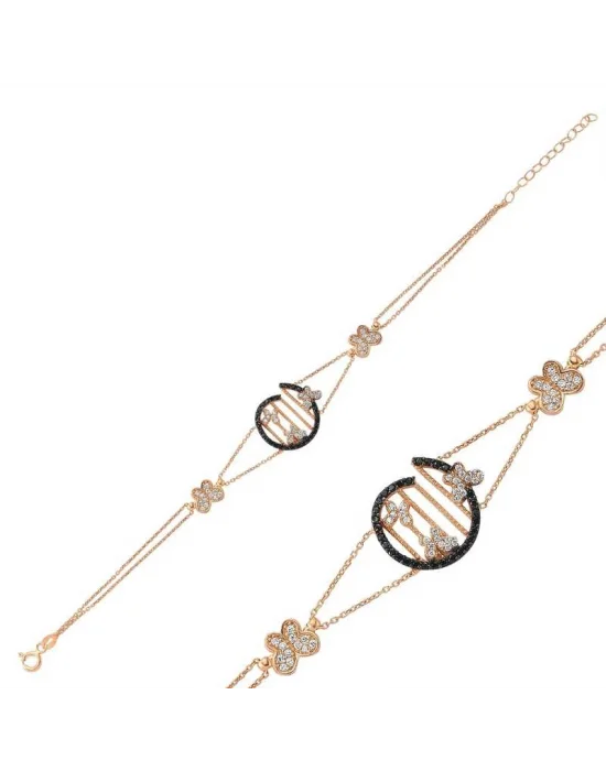 Gümüş Rose Kelebek Bayan Bileklik