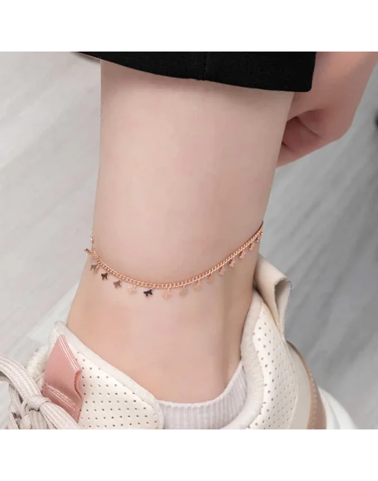 Gümüş Rose Kelebek Halhal