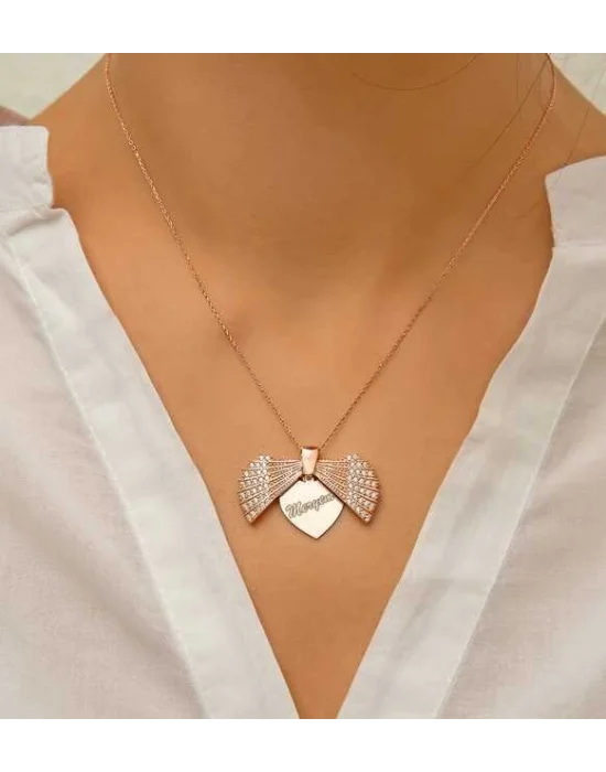 Gümüş Rose Kişiye Özel İstiridye Bayan Kolye