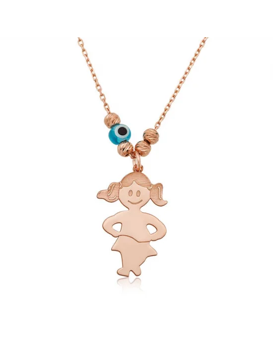 Gümüş Rose Kız Çocuğu Bayan Kolye