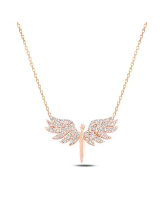 Gümüş Rose Mikail Meleği Bayan Kolye