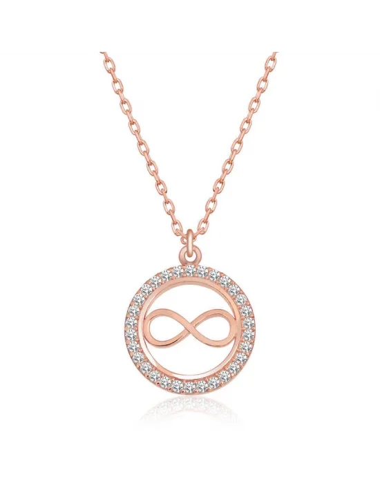 Gümüş Rose Minik Sonsuzluk Bayan Kolye
