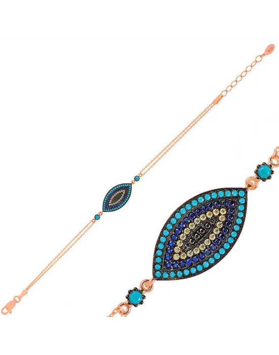 Gümüş Rose Nazar Bayan Bileklik