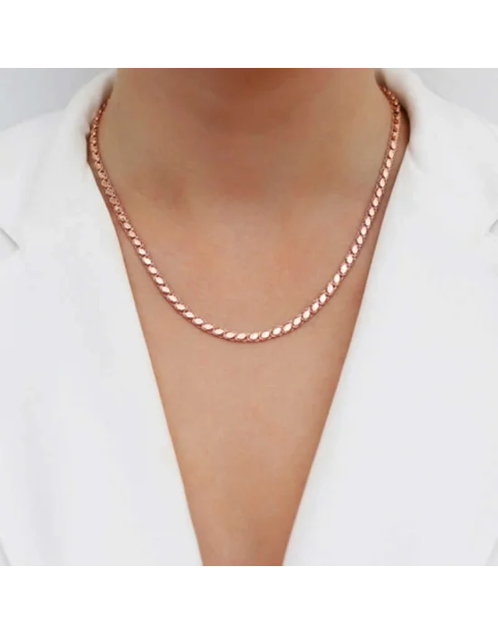 Gümüş Rose Pullu Arpa Zincir