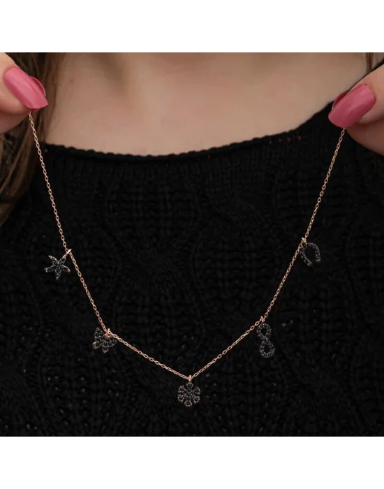 Gümüş Rose Şans Kadın Kolye