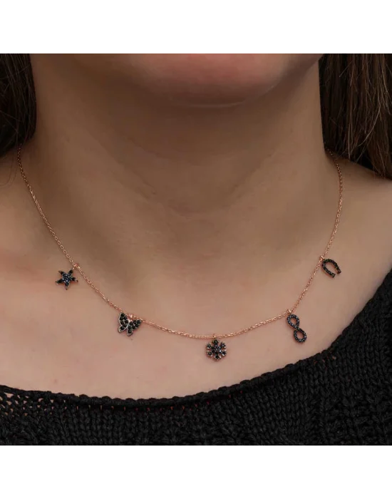 Gümüş Rose Şans Kadın Kolye