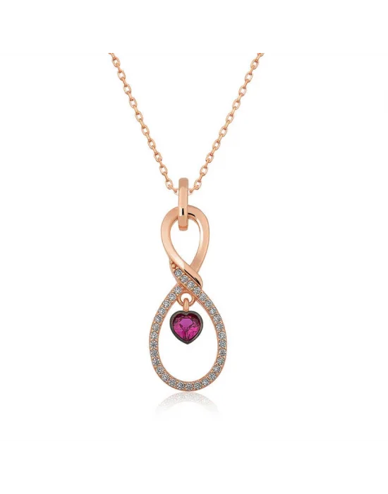 Gümüş Rose Sonsuz Kalp Kolye