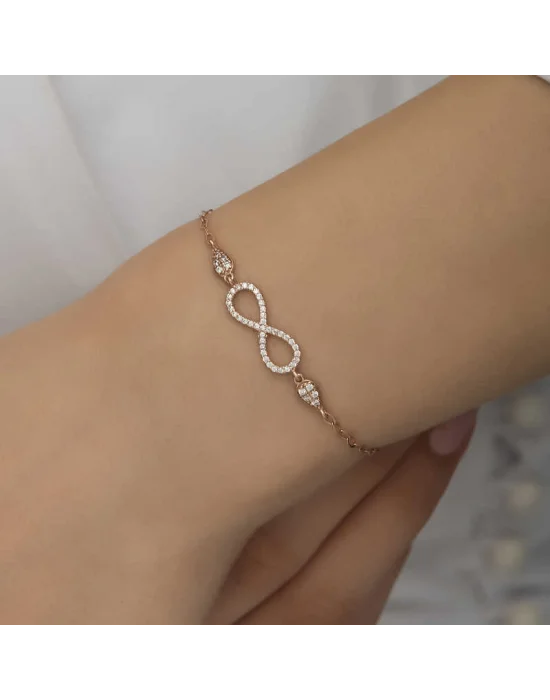Gümüş Rose Sonsuzluk Kadın Bileklik