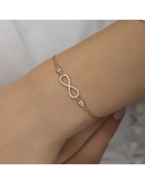 Gümüş Rose Sonsuzluk Kadın Bileklik