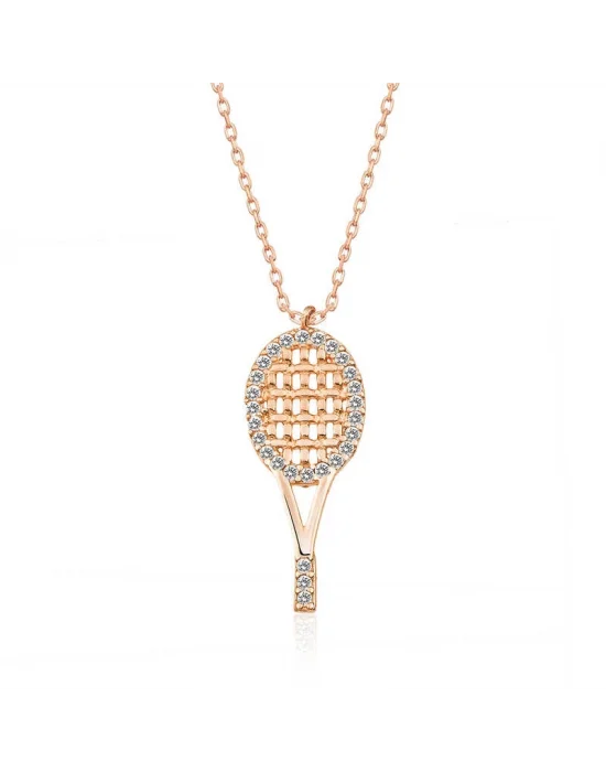 Gümüş Rose Tenis Raketi Bayan Kolye