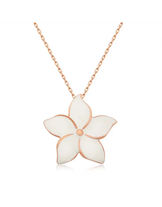 Gümüş Rose Yasemin Çiçeği Bayan Kolye