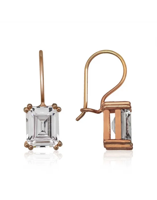 Gümüş Sallantılı Baget Taşlı Bayan Küpe