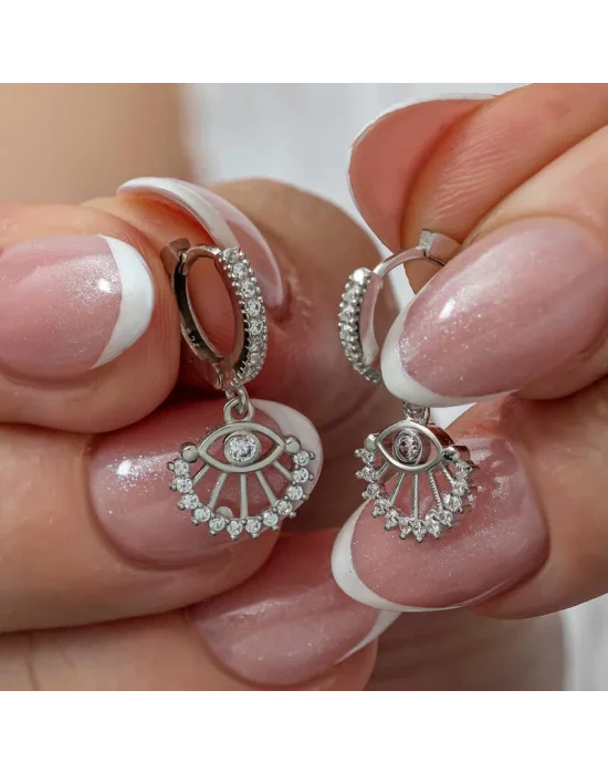 Gümüş Sallantılı Göz Kadın Küpe