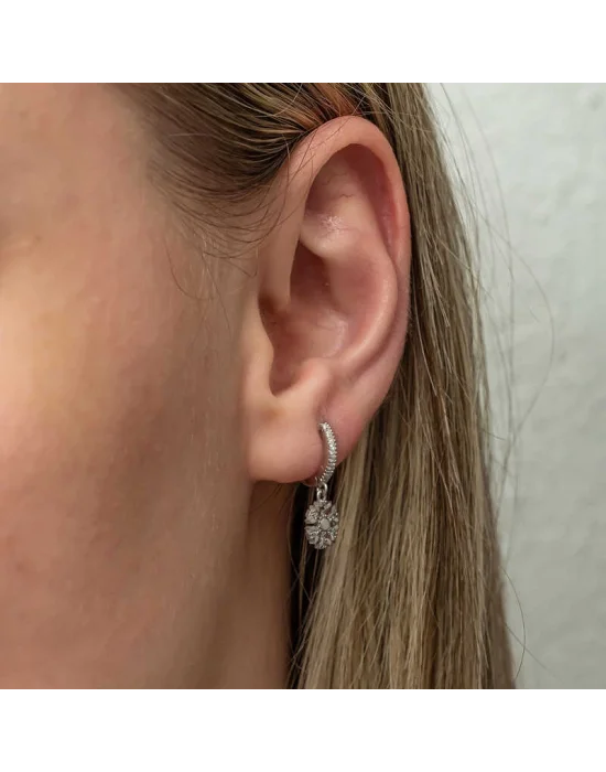 Gümüş Sallantılı Kar Tanesi Kadın Küpe