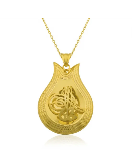 Gümüş Sarı Tuğra Bayan Kolye