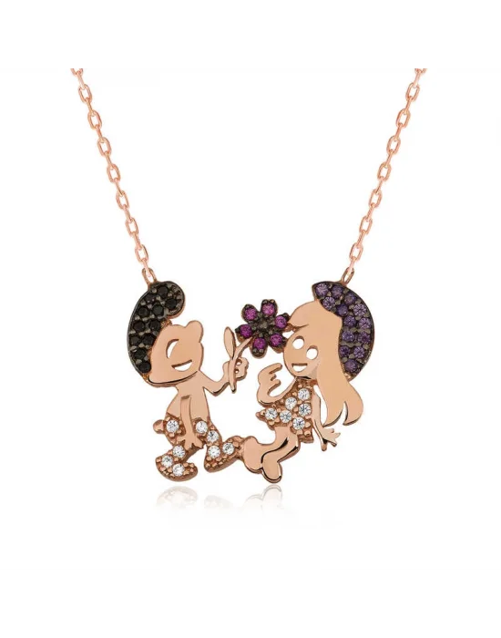 Gümüş Şirinler Bayan Kolye