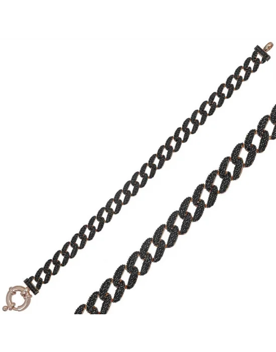 Gümüş Siyah Taşlı Gurmet Bayan Bileklik