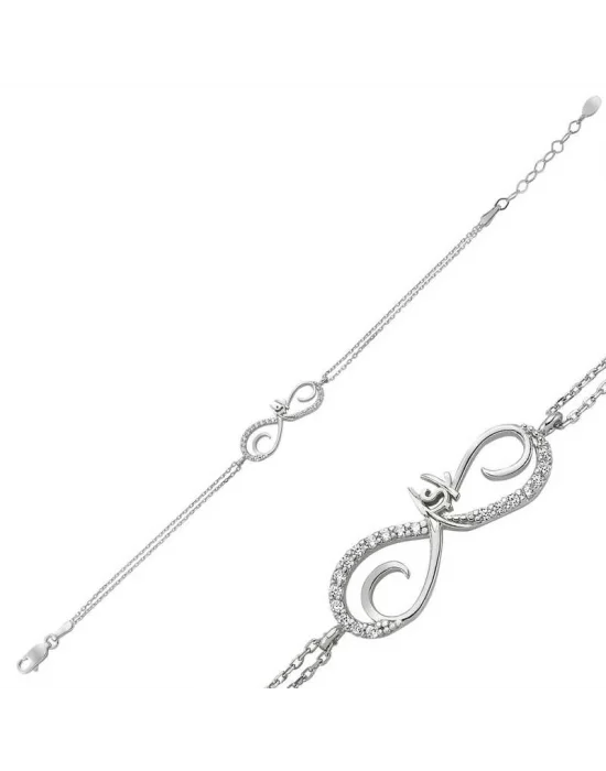 Gümüş Sonsuz Aşk Bayan Bileklik