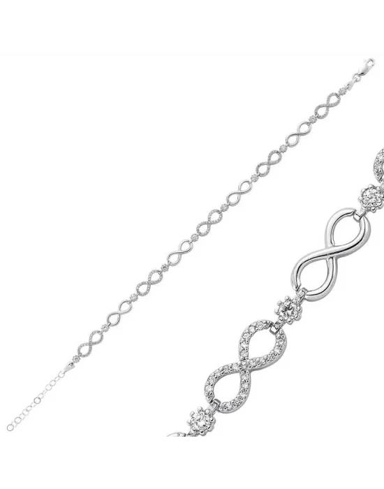 Gümüş Sonsuzluk Bayan Bileklik