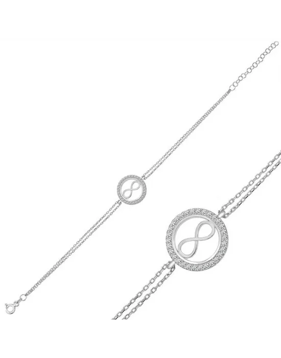 Gümüş Sonsuzluk Bayan Bileklik