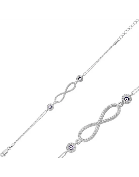 Gümüş Sonsuzluk Bayan Bileklik